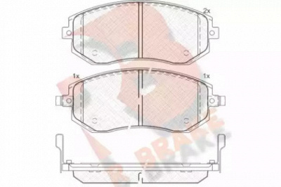 R BRAKE rb1717 -  Комплект тормозных колодок, дисковый тормоз